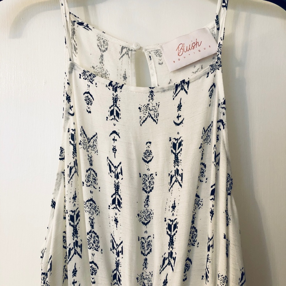 White Flowy Romper with Ties and Leg Slits